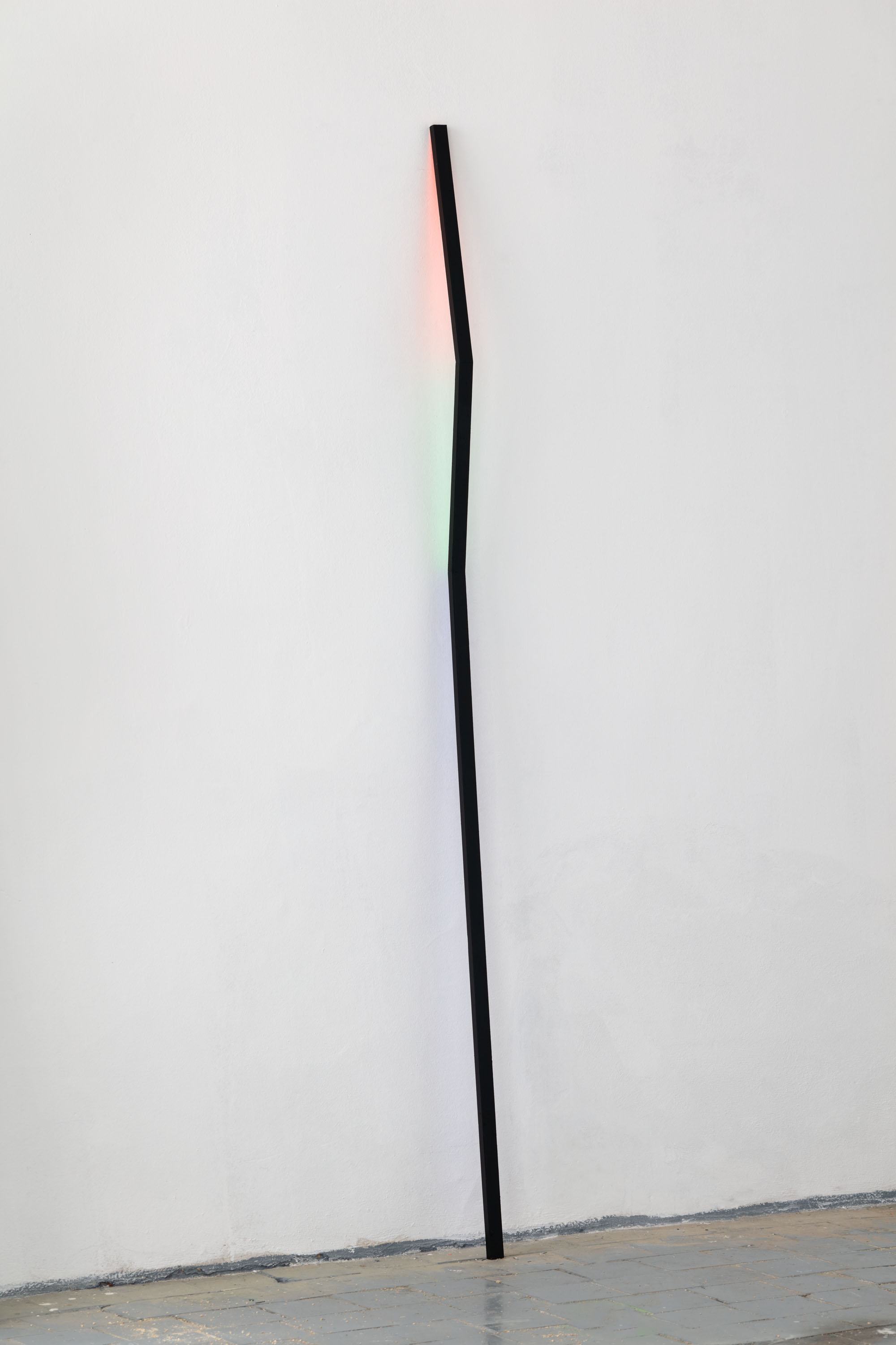 RGB3D one line no. 3 / from DATA series / 215 x 3 x 15 cm / mixed media, wood / 2016