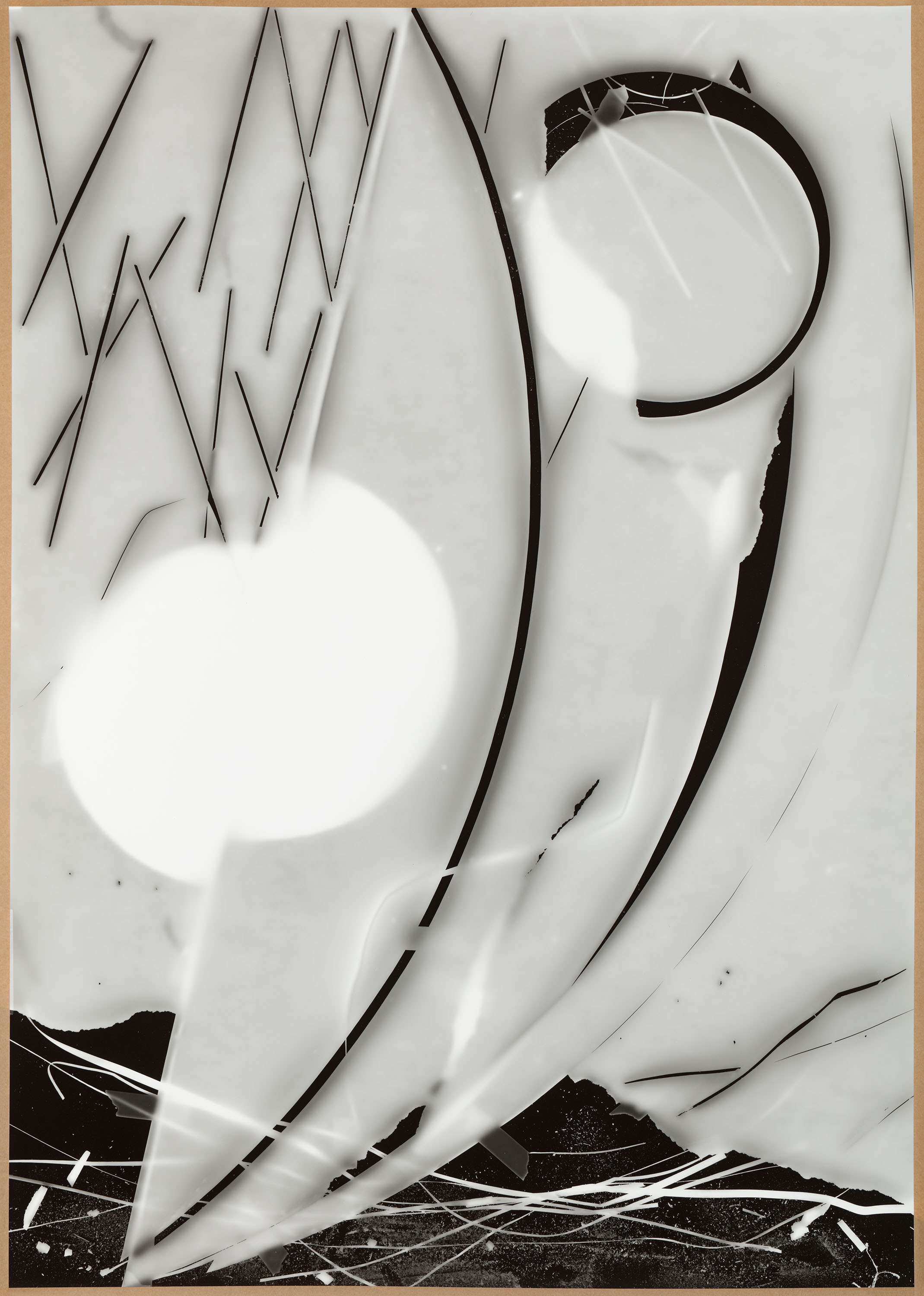 Exposure no.15 : from the DATA series : 155x108cm : photogram, paper : 2018