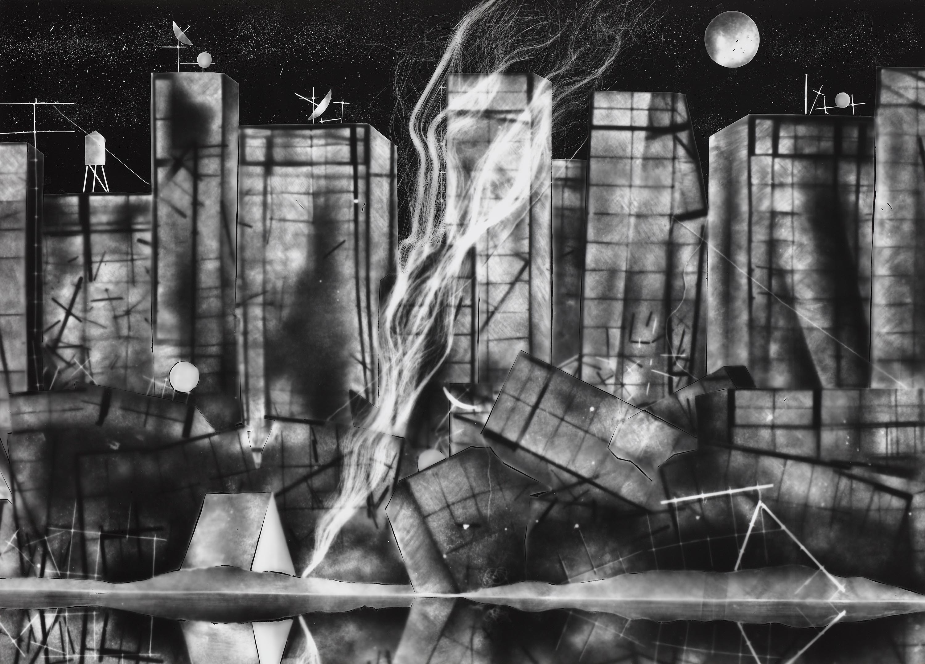 Searching for Shelter No. 1 / 142 x 196 cm / photogram, gelatin silver print / 2021